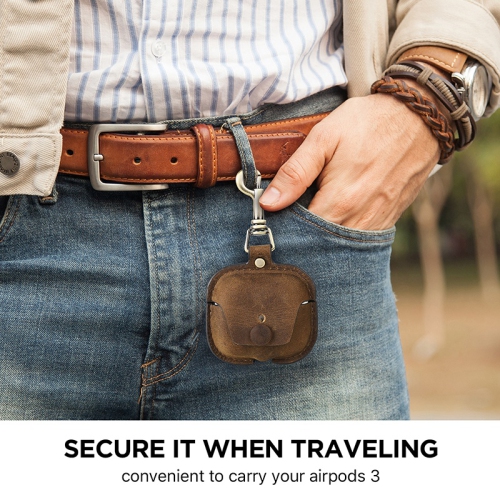 Apple Airpod 3 Case Cover - Crazy Horse Leather / Coffee