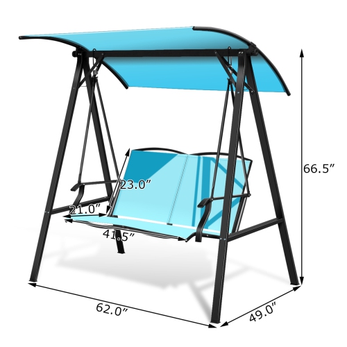 Topbuy Outdoor Patio Swing Loveseat Hammock Hanging Chair Turquoise/Beige