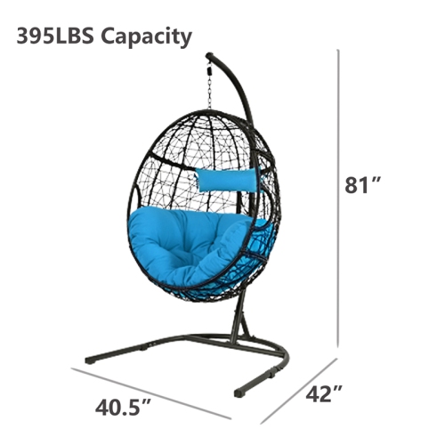 Topbuy Hammock Chair Cushioned Hammock Swing Hanging Egg Chair Indoor Outdoor