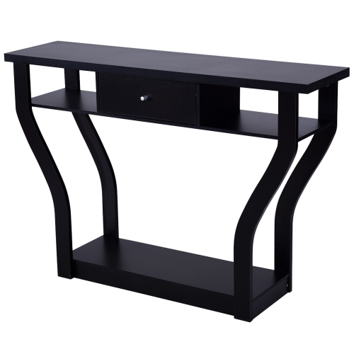 Topbuy Modern Console Table Entryway Table Elegant Side Table w/ Drawer and Shelf