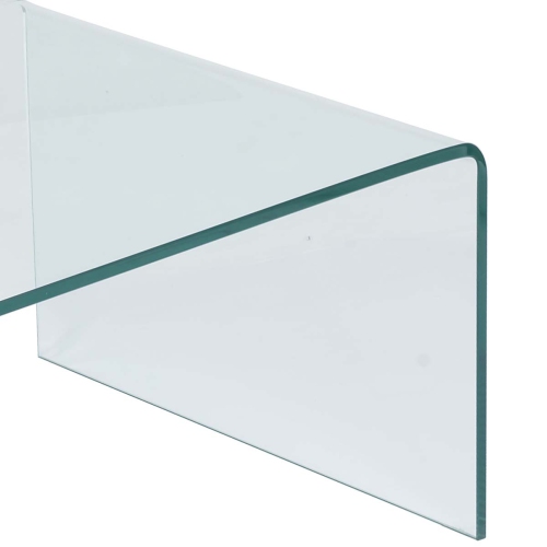 Topbuy Tempered Glass Coffee Table Accent Cocktail Side Table Living Room Furniture