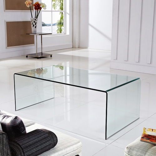 Topbuy Tempered Glass Coffee Table Accent Cocktail Side Table Living Room Furniture