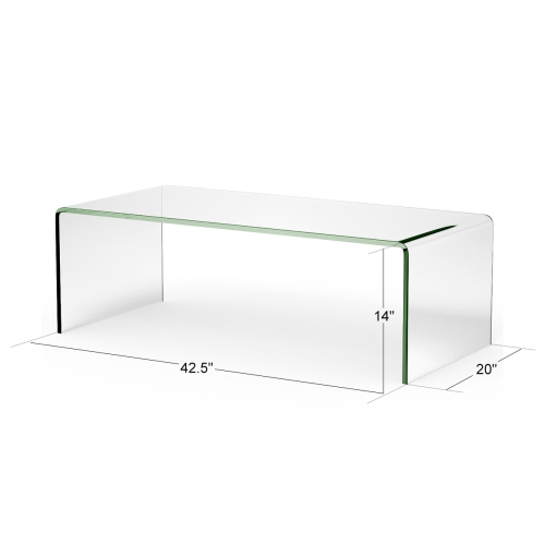 Topbuy Tempered Glass Coffee Table Accent Cocktail Side Table Living Room Furniture