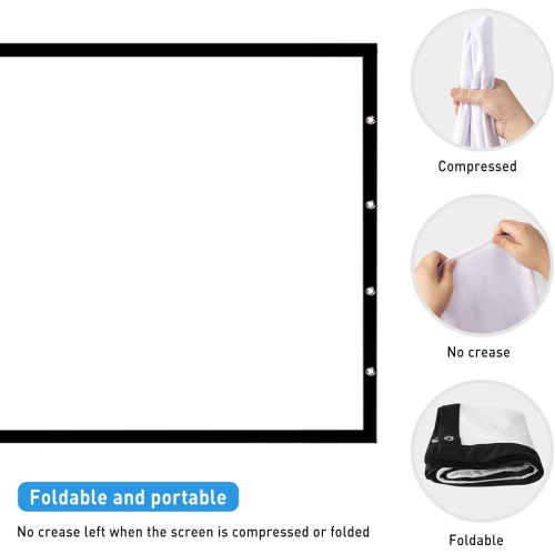 NIERBO Écran de projecteur avec support 100 pouces 16:9 HD 4K Écran de cinéma extérieur portable pour intérieur Écran de projection extérieur Écran