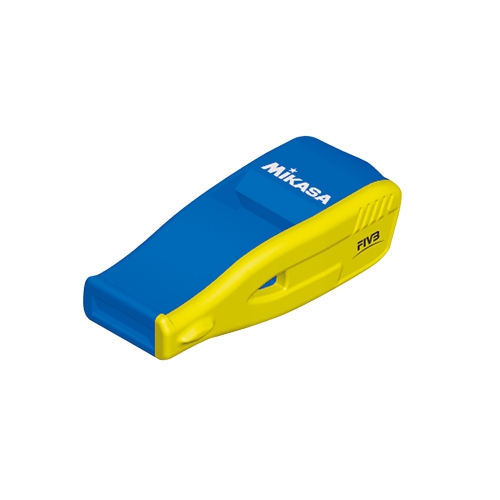 Mikasa BEATMASTER FIVB Whistle With Lanyard - Small Professional Whistle with FIVB Logo, Blue and Yellow