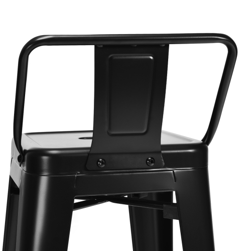 Topbuy Set of 4 Metal Bar Stools 30" Industrial Height Chair Low Back Black/Gun