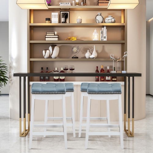 Topbuy 4 PCS Saddle Bar Stools Backless Nailhead Counter Stool with Grey Cushions White/Coffee