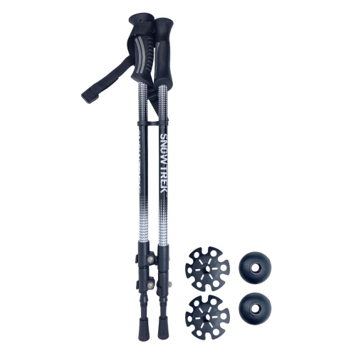 SNOWTREK Collapsible Trekking Hiking Poles - Pair of Adjustable Aluminum Walking  Sticks