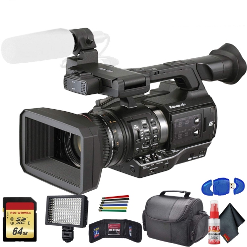 Panasonic AJ-PX270 microP2 Handheld AVC-Ultra HD Camcorder (AJ-PX270P) with Padded Case, LED Light, 64GB Memory Card and More Base Bundle