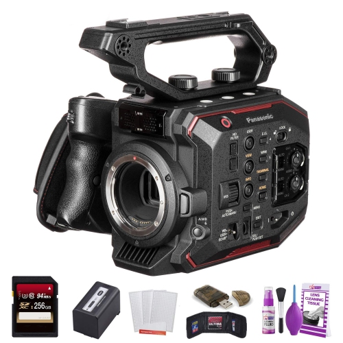 Panasonic AU-EVA1 Compact 5.7K Super 35mm Cinema Camera W/ 256GB Memory Card, Cleaning Set Bundle