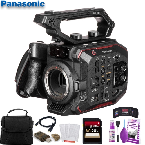Panasonic AU-EVA1 Compact 5.7K Super 35mm Cinema Camera W/ 256GB Memory Card, Bag, Cleaning Kit Starter Bundle