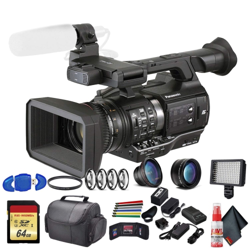 Panasonic AJ-PX270 microP2 Handheld AVC-Ultra HD Camcorder (AJ-PX270P) with UV Filter, Close Up Diopters, Wide Angle Lens,Tripod, Padded Case, LED Light, 64GB Memory Card and More