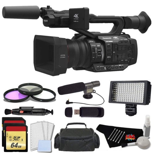 Panasonic AG-UX180 4K Premium Professional Camcorder with 128GB Memory Card, Filter Kit, Professional Microphone, LED Vi