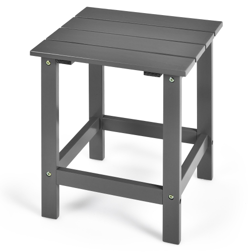 Costway Patio 15" End Side Coffee Table Square Wooden Slat Garden Deck White\Black\Gray
