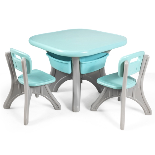 TopBuy – Ensemble 3 pièces avec table et chaises pour enfants, vert