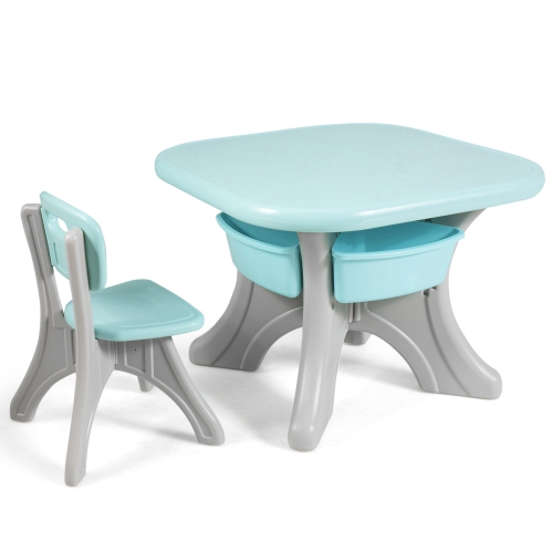 TopBuy – Ensemble 3 pièces avec table et chaises pour enfants, vert