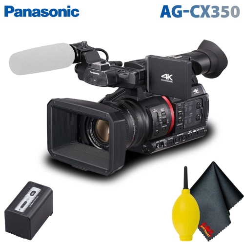 Panasonic AG-CX350 4K Camcorder Accessory Bundle with Cleaning Kit