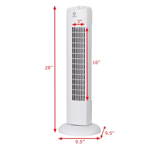 Topbuy 28" Oscillating Tower Fan 3 Wind Outlet Speed Space Cooling 35W Black/White