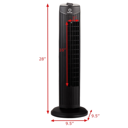 Topbuy 28" Oscillating Tower Fan 3 Wind Outlet Speed Space Cooling 35W Black/White
