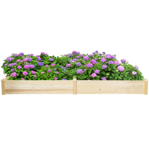 Topbuy Raised Garden Bed Planter Wooden Elevated Vegetable Flower Rectangular Kit Box