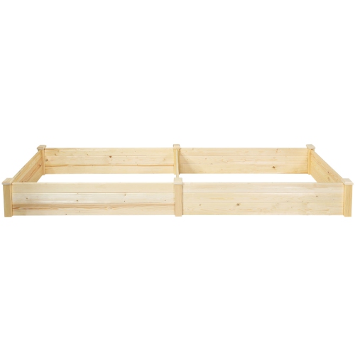 Topbuy Raised Garden Bed Planter Wooden Elevated Vegetable Flower Rectangular Kit Box