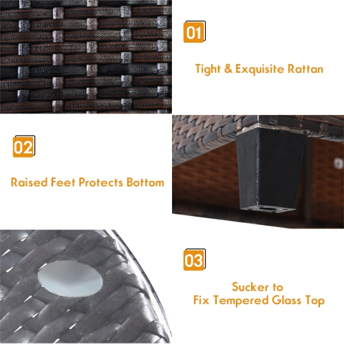 Topbuy 4PCS Outdoor Wicker Rattan Sectional Sofa Patio Conversation Set