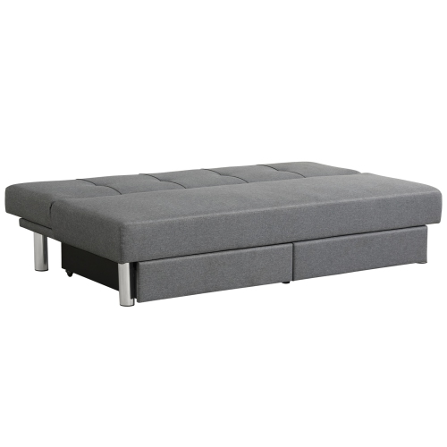 Topbuy 3-Seat Adjustable Sofa Bed Long Sofa with 2 Drawer with 3 Adjustable Angles