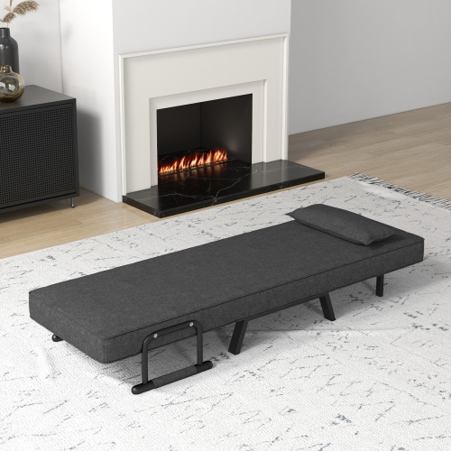 Canapé-lit pliant à accoudoirs de TopBuy, fauteuil inclinable, 5 positions, entièrement rembourré