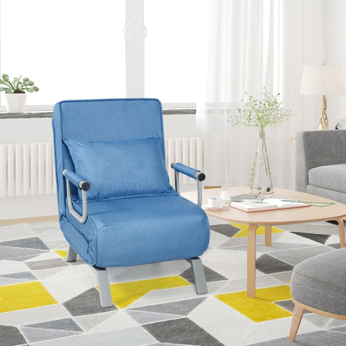 Canapé-lit pliant à accoudoirs de TopBuy, fauteuil inclinable, 5 positions, entièrement rembourré