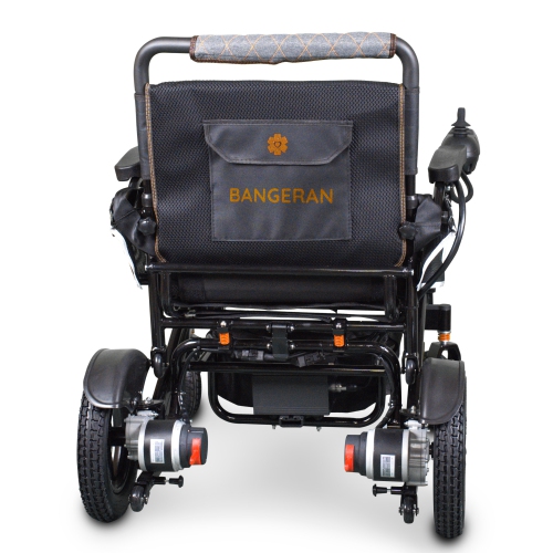 Fauteuil roulant électrique pliable robuste pour adultes et aînés, repliable et portatif motorisé | Aviation Cruise Travel Friendly | Cadre noir