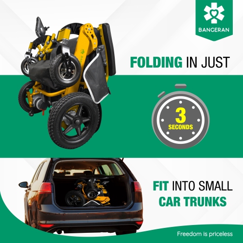 Chaise de mobilité motorisée et durable, poids léger de 29&nbsp;kg avec batterie, conception en aluminium aérospatial | Pliable et robuste | Cadre