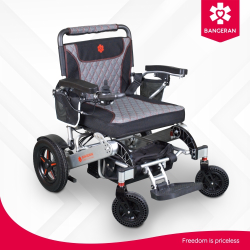 Foldable Electric Powered Wheelchair for Older Disabled Elderly Seniors, Fits Most Trunks | Sharp Turning Radius | Silver Frame