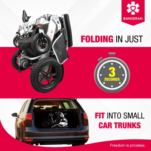 Capacité de 180 KG Assainisseur de mobilité compact pour le voyage | Frein électromagnétique et longue portée | Manche analogique à 360° | Cadre