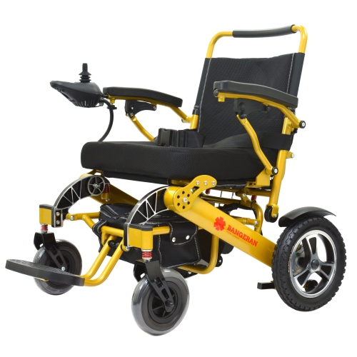 Automatic Folding Electric Wheelchair for Adults and Seniors, Antiseptic Breathable Wide Seat | Includes Remote Control & 360° Joystick&nbsp; | Gold