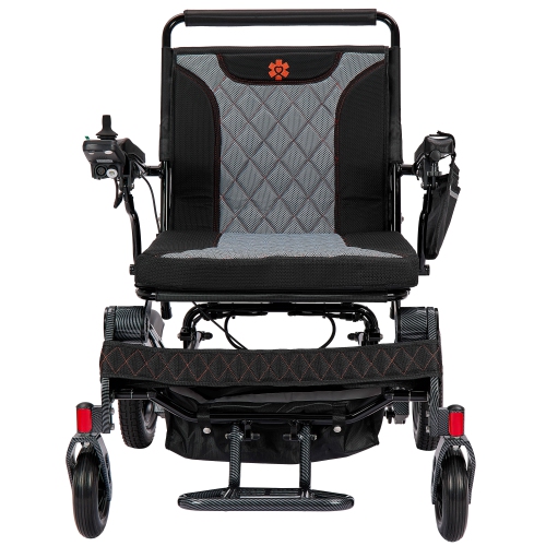Mammoth Ex Deluxe Mobility Aid Wheelchair, 30kg Lightweight Heavy Duty with Powerful Dual Motors 500W, 5" Thicker Softer Breathable Wide Seat,