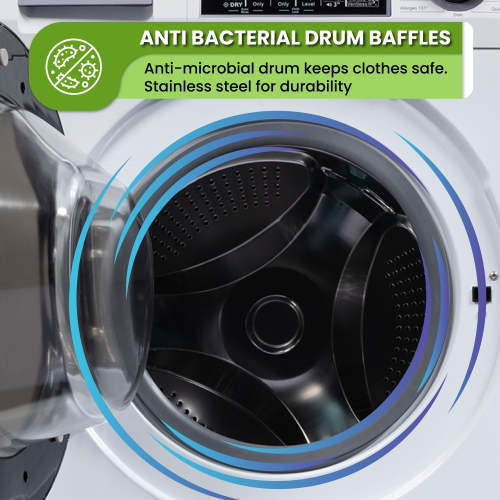 Equator All-In-One CONVERTIBLE Washer-Dryer 18lb/1.9cf SANITIZE ALLERGEN PET Cycle 1400RPM