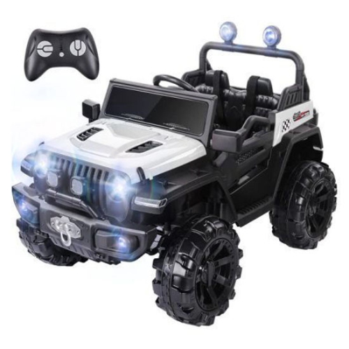 METAKOO 12V Ride On Remote Control Truck with Parental Controls - White