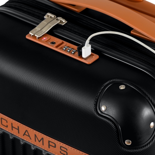 Champs Vintage Collection 2 Piece Hard Side Luggage - Black