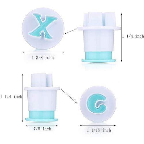 52 Pieces Fondant Letter Cutters, Plastic Alphabet Cake Mold Decorating Tools, Embosser Cutter Cookie Stamp Impress, Uppercase Lowercase DIY Sugar