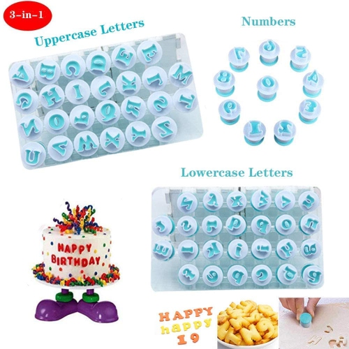 Fondant Alphabet/Letter Cutters and Number set,Cake Biscuit Mold,Cake Decorating Tools, Cookie Stamp Impress,Embosser Cutter,DIY Sugar Cookies
