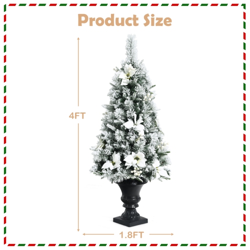 TopBuy – Arbre de Noël artificiel illuminé de 4 pi avec 100 lumières à DEL blanc chaud