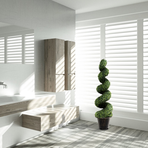 TopBuy – décoration pour la maison en buis de 4 pi, arbre en spirale artificiel vert