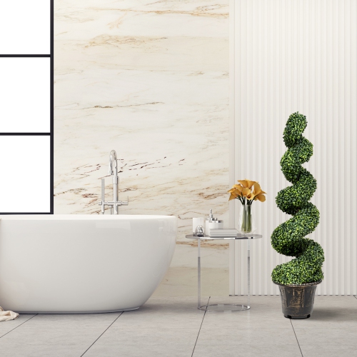 TopBuy – décoration pour la maison en buis de 4 pi, arbre en spirale artificiel vert