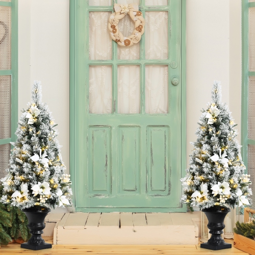 Topbuy 4ft Artificial Christmas Tree Pre-lit Entrance Tree Xmas Tree w/ 100 Warm White LED Lights