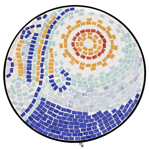 Topbuy Outdoor Plant Stand Top Round Accent Steel Table Garden