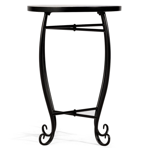Topbuy Outdoor Plant Stand Top Round Accent Steel Table Garden