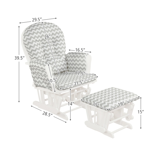 Fauteuil coulissant pour chambre de bébé avec pouf et poche de rangement de TopBuy