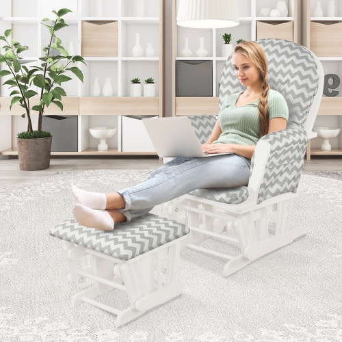 Fauteuil coulissant pour chambre de bébé avec pouf et poche de rangement de TopBuy