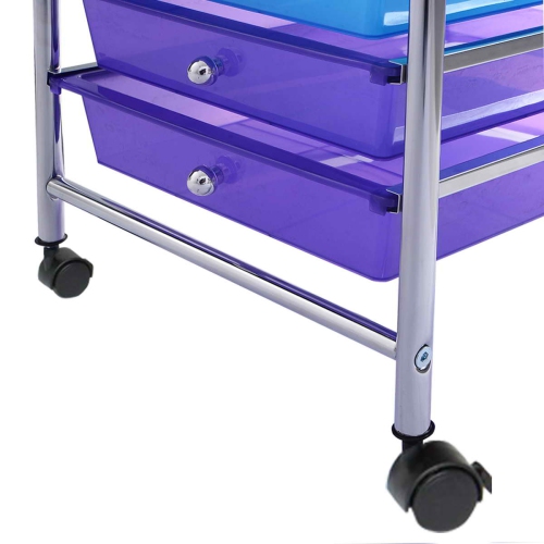 TopBuy – Chariot de rangement à roulettes pour papier de collimage à 10 tiroirs, bureau à la maison