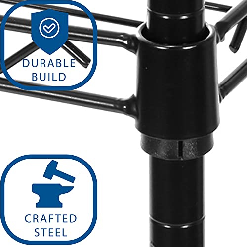 Seville Classics – Étagère en treillis métallique en acier époxy noir à 5 niveaux, 30 larg. X 14 prof. X 60 haut.